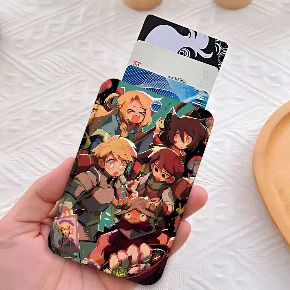 Tasty D-Delicious in D-Dungeons Llavero con etiqueta para llaves Tarjetero de cuero Llavero Tarjetero de acceso rectangular