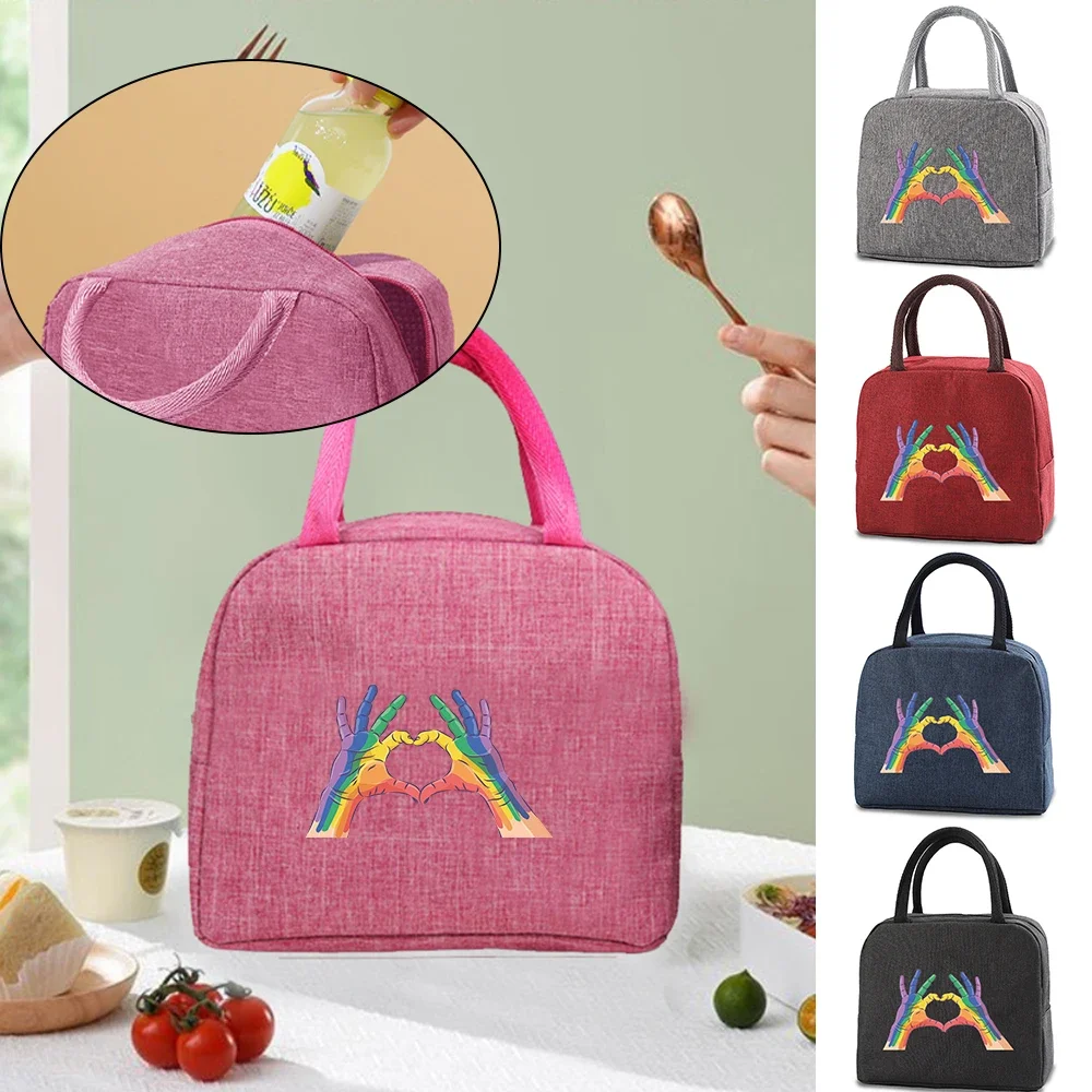 

Lunch Bag for Women Thermal Food Picnic Lunch Bags for Kids Cooler Lunch Box Bag Tote Portable Insulated Canvas Bento Pouch