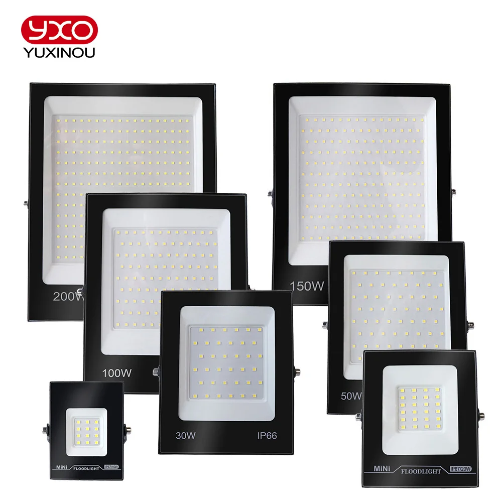 LED FloodLight กันน้ำ IP66 220V 10W 20W 30W 50W 100W 150W 200W สวนกลางแจ้งแสงโปรเจคเตอร์สปอตไลท์ไฟน้ำท่วม