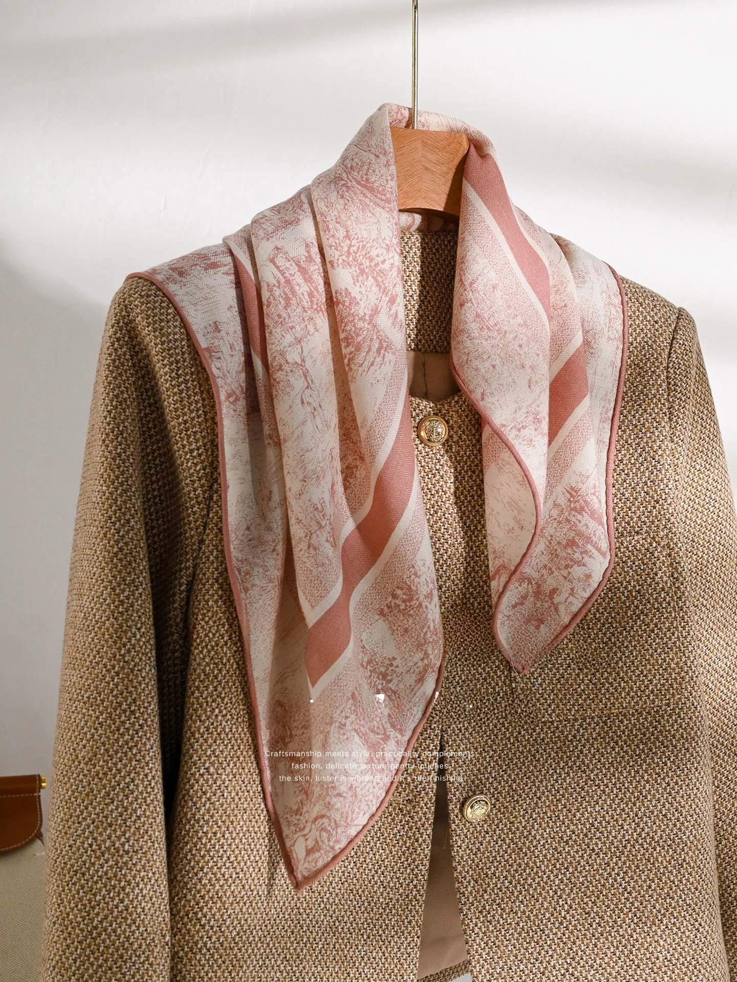 pink-woolen-silk-scarf-women's-2026-new-spring-small-square-netie-luxury-lightweight-faionable-floral-pattern-multifuncti