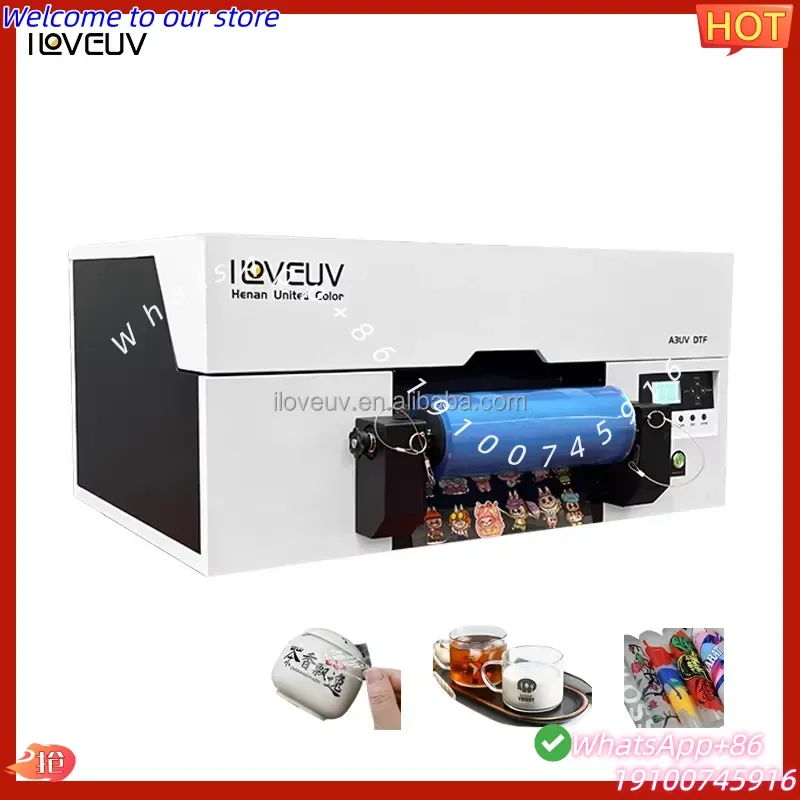 2026Hot A3 UV DTF Printer 3200 HD Head Color/White/Varnish Film/Label Roll Stickers Uv Printing