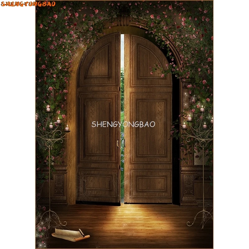 SHENGYONGBAO-Goth Fairy Tale Backdrops, Palácio Velho, Estante Arch Window, Fotografia do bebê, Halloween Photo Backgrounds, WSH-01