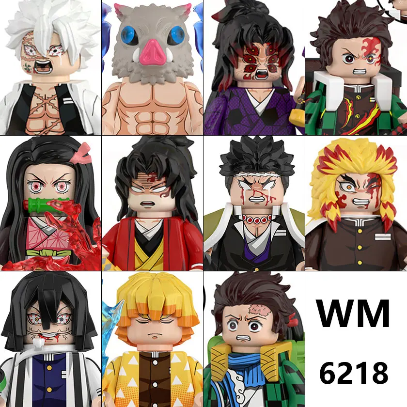 

2025 Hot Toys WM6218 WM6116 Demon Slayer Blade Building Blocks Mini Action Figure Accessories Halloween Christmas Gifts for Kids