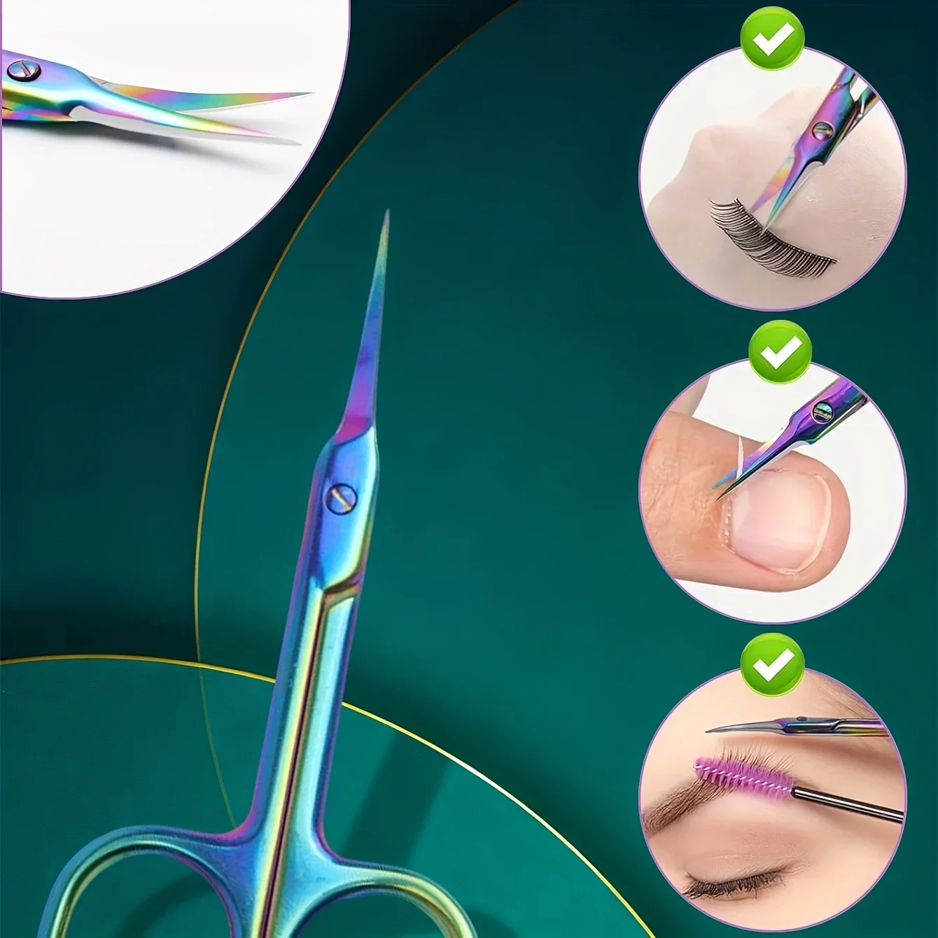 Ciseaux à cuticules professionnels en acier inoxydable et ciseaux de beauté coupe-cuticules à ongles coupe-cuticules 1 lame incurvée pointue