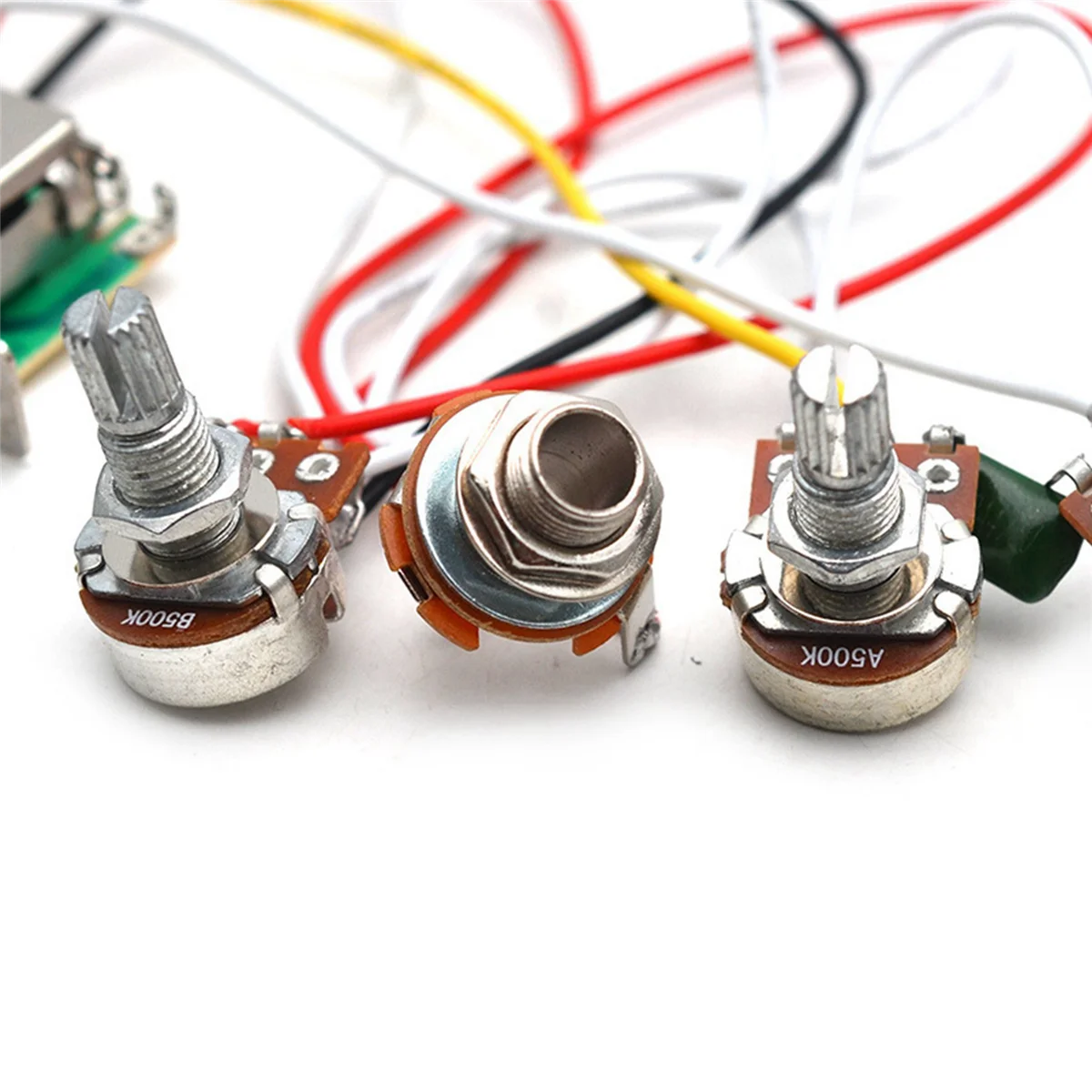 Strat Guitar Wiring Harness Prewired 3X 500K Pots 1 Volume 2 Tone Control Knobs 5 Way Switch,Electric Guitar Parts