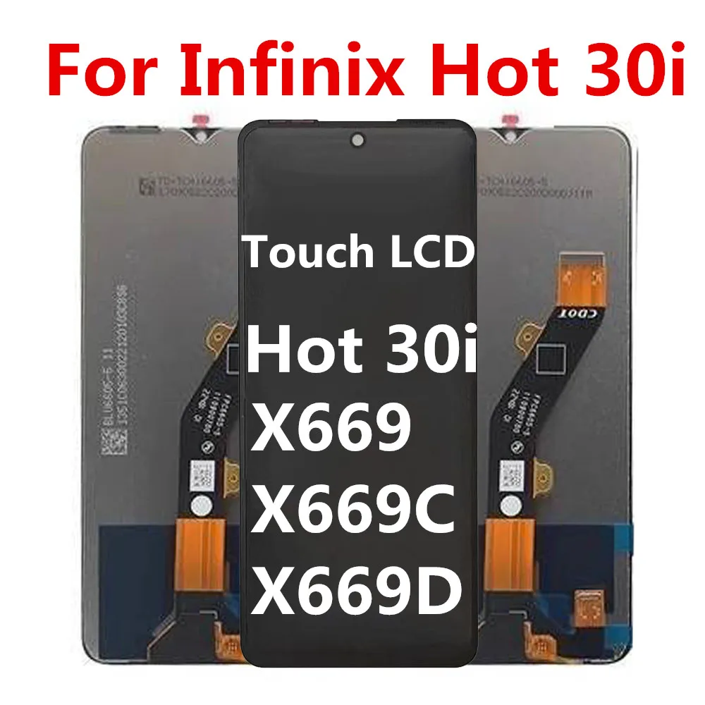 Original 6.56'' For Infinix Hot 30i X669 X669C X669D LCD Display Touch Screen Digitizer Assembly Parts