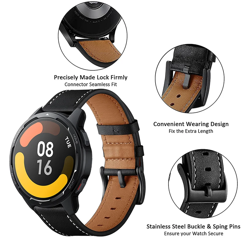 Metal Watchband for Xiaomi Watch S1 Active Smart Watch Bracelet Genuine Leather Strap for Xiaomi Mi Watch Color 2 Replace blet