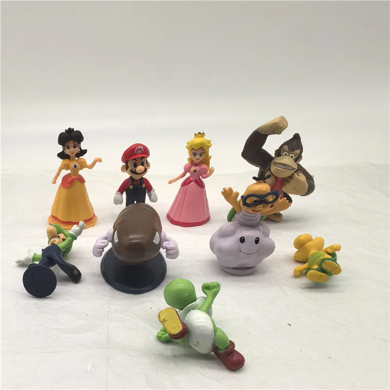 5pcs Super Bros bomb princess Turtle dinosaur Action Figures Kawaii Bowser Anime Figure Children Toys Gifts