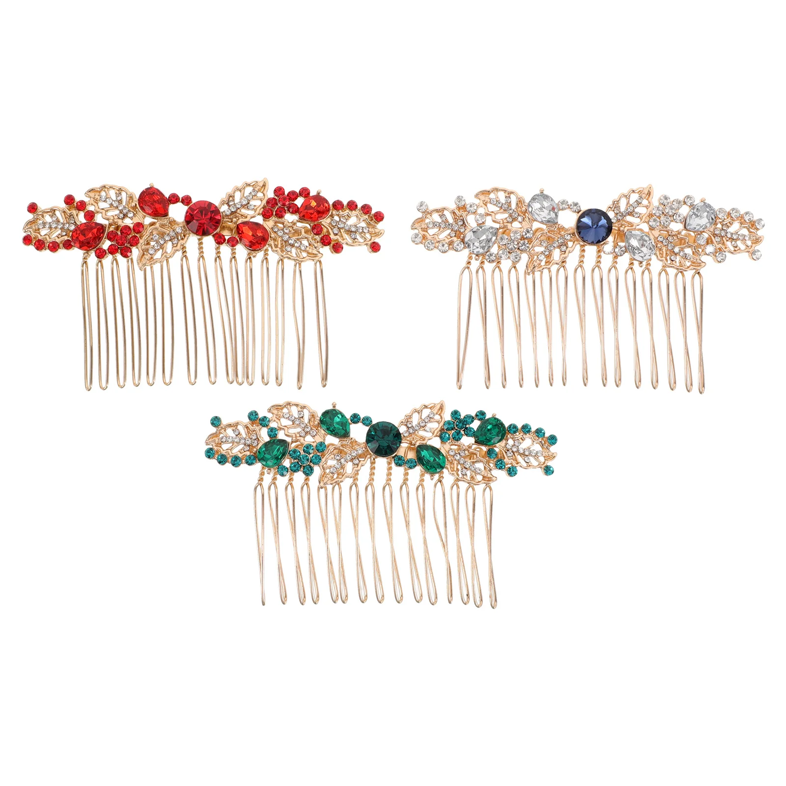 

3 шт., гребни для волос со стразами и цветами, декоративные свадебные аксессуары для волос из сплава сбоку для укладки подружек невесты