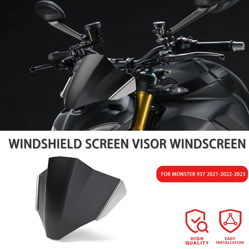 For Ducati Monster 937 Motorcycle accessories Front Windshield Fairing Wind Deflectors Windscreen Screen Visor 2021 2022 2023