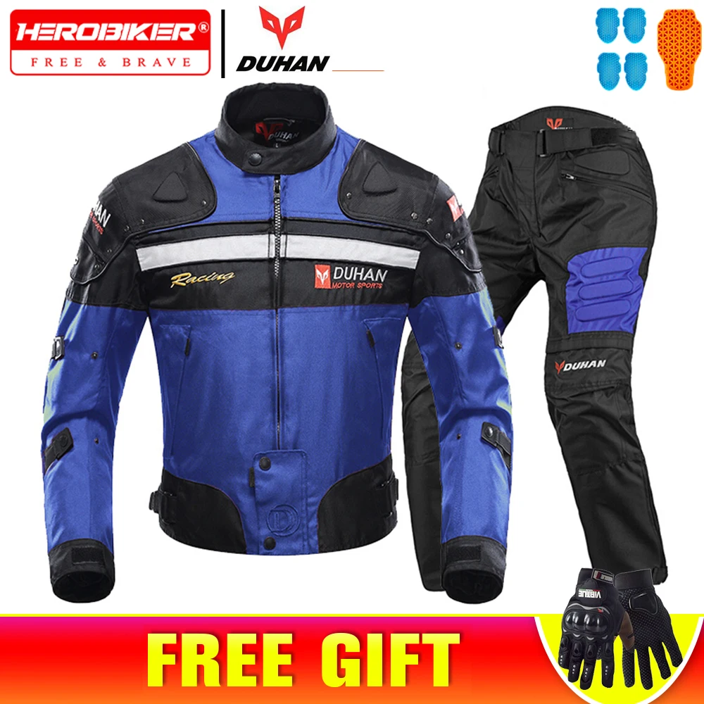 

DUHAN Motocross Set 2025 New Motocross Jersey Men's Motorcycle Racing Suit Motocross Protection Anti Fall CE Protection Gear