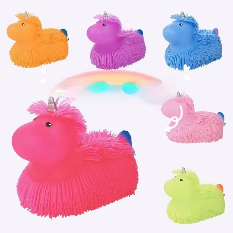 Cartoon Glowing Ugly Cute Caterpillar Toy With Flashing Colors Five Section Caterpillar Glowing Release Stress Relief Kneading
