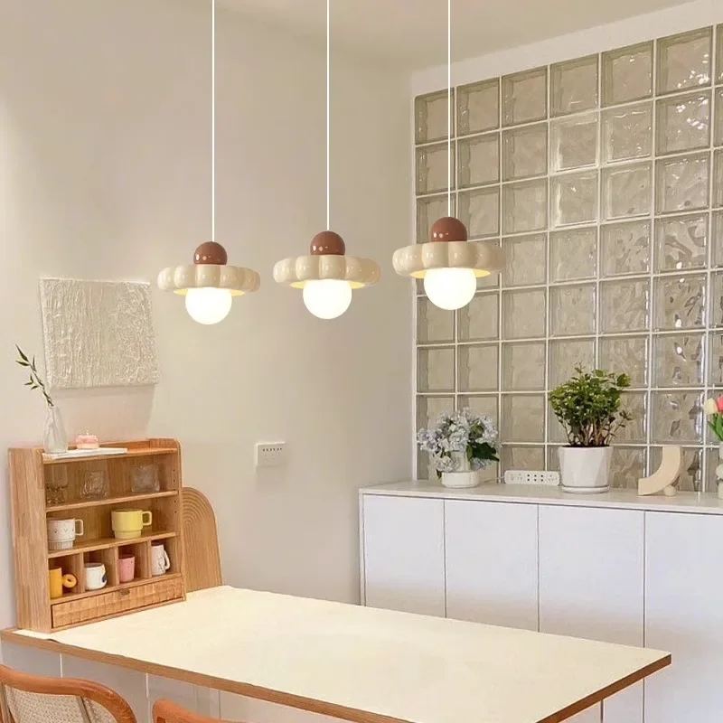 

SANDYHA French Flower Eye Protection Pendant Lamp Art Led Chandeliers for Dining Room Bedroom Kitchen Island Lighting Fixtures