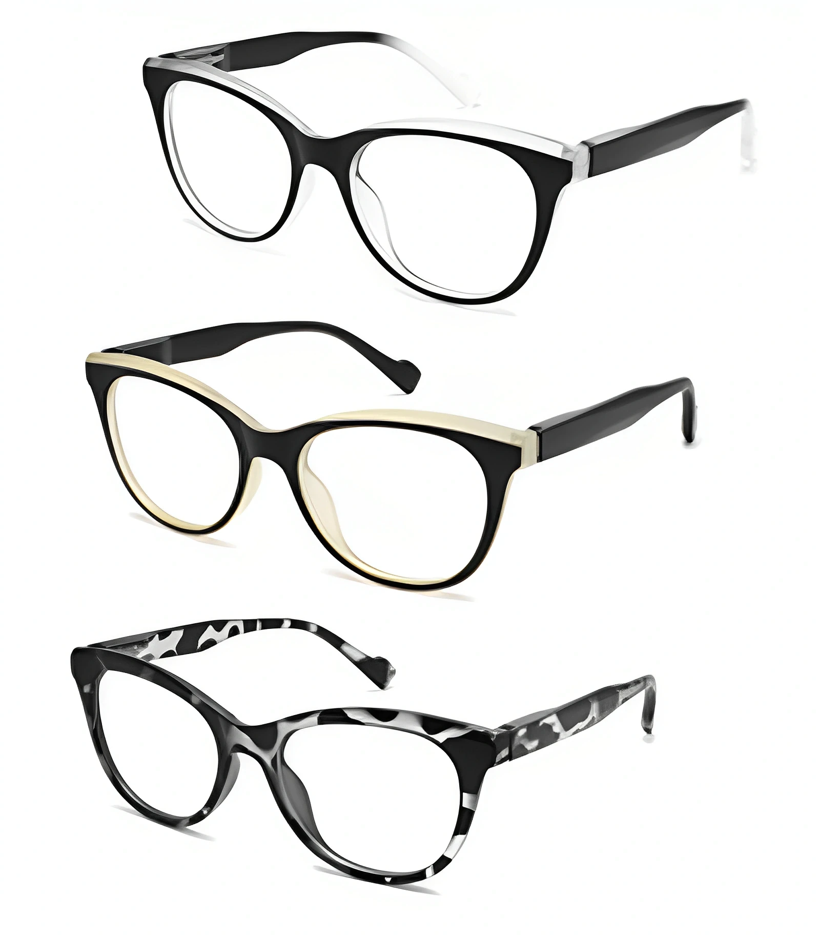 

3 Packs Cat Eye Blue Light Blocking Reading Glasses Fashion Computer Readers Eyeglasses for Women