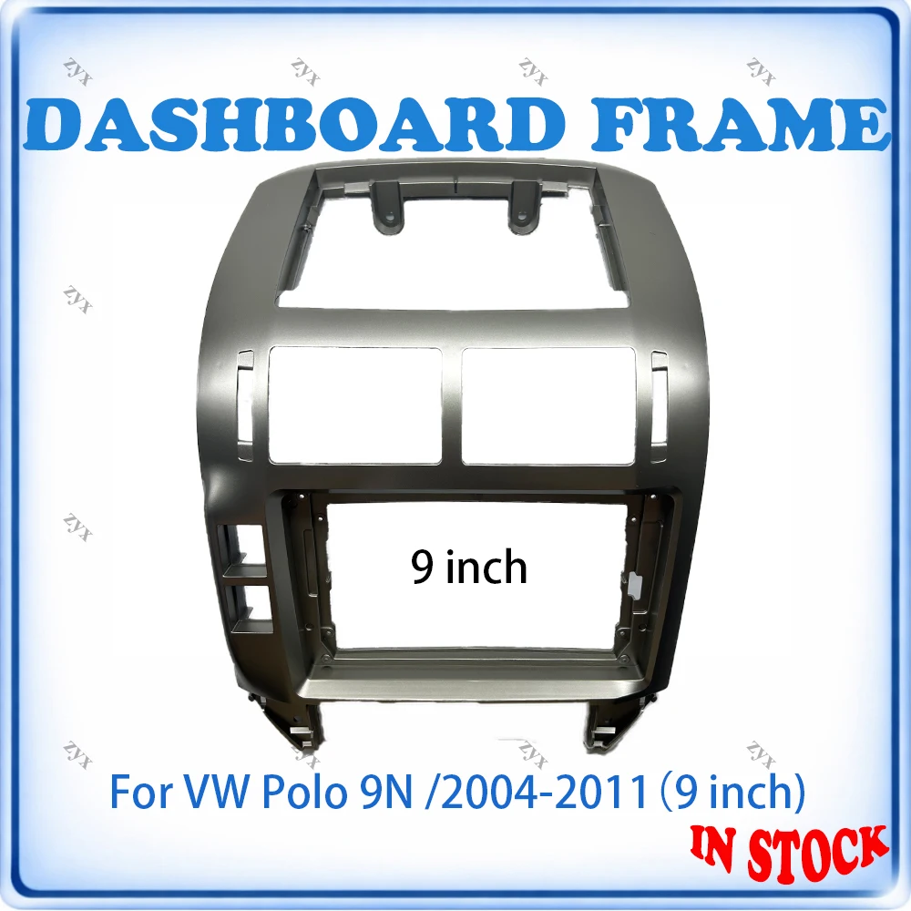 

Car Radio Fascia Frame For VW Polo 9N 2004-2011 9 inch Stereo Panel Wiring Harness Power Cable