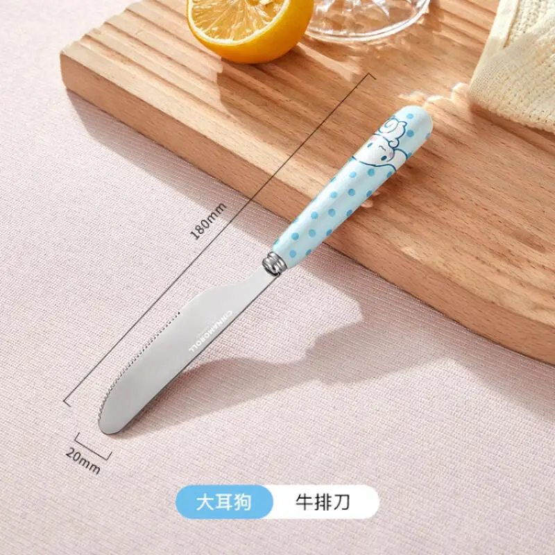 سانريو ماي ميلودي سينامورول هالو كيتي شوكة ملعقة منتج جديد ضرب المنتج Kawaii الكرتون المحمولة طالب الكبار الطفل لطيف