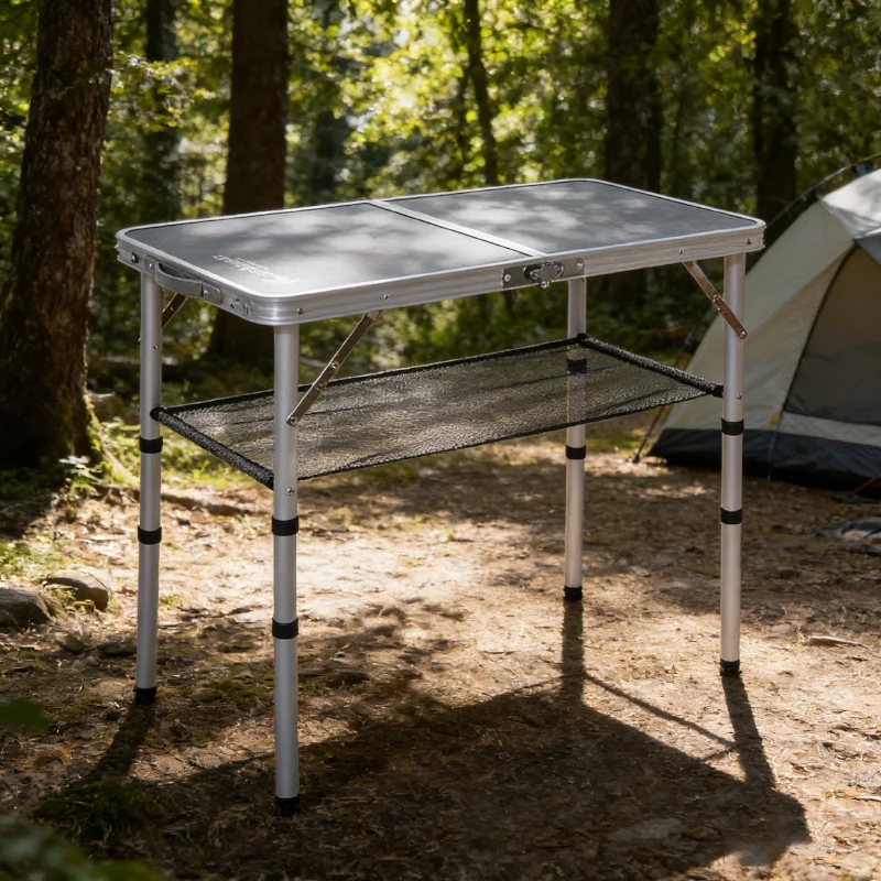 

Стол для барбекю для кемпинга, портативный складной стол из алюминиевого сплава с регулируемой высотой для путешествий на открытом воздухе, автомобиля, пляжной рыбалки