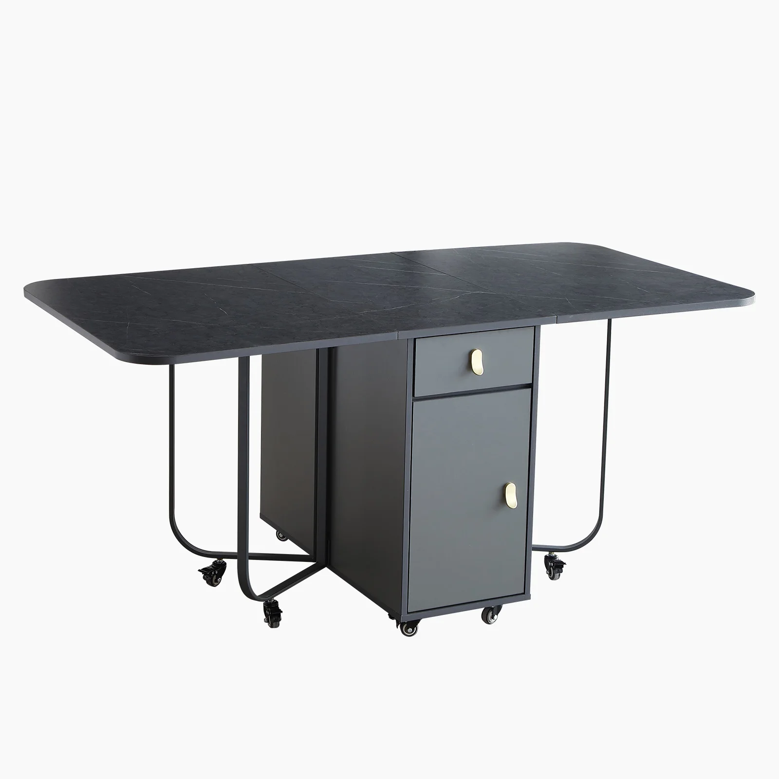 

Modern Extendable Dining Table Space saving Rectangle Sideboard With Storage