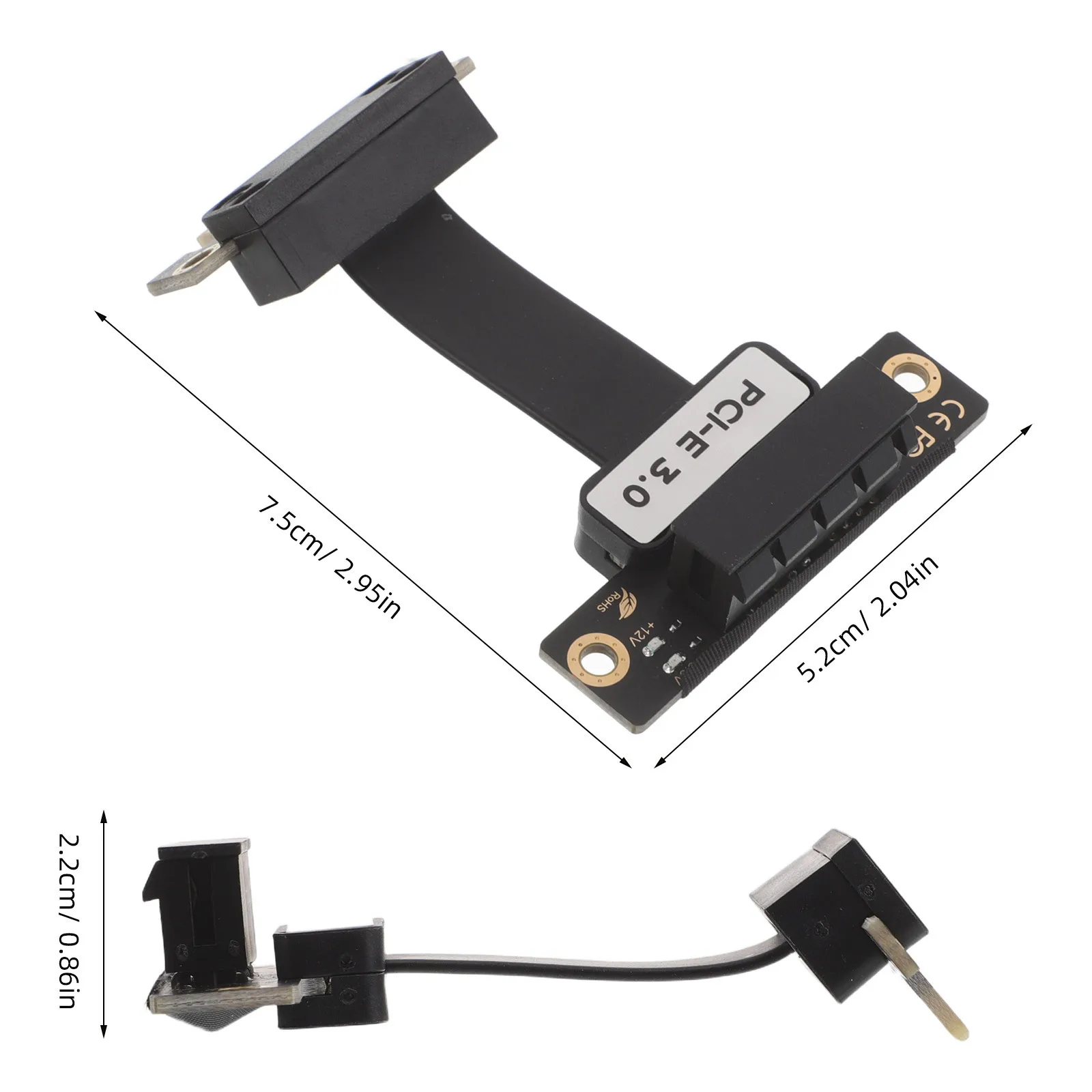 Pci-E 3.0 1x auf 1x Riser-Karte 5 cm flexibles Verlängerungskabel rechtwinkliger Adapter GPU-Riser-Kabel externer GPU-Mining