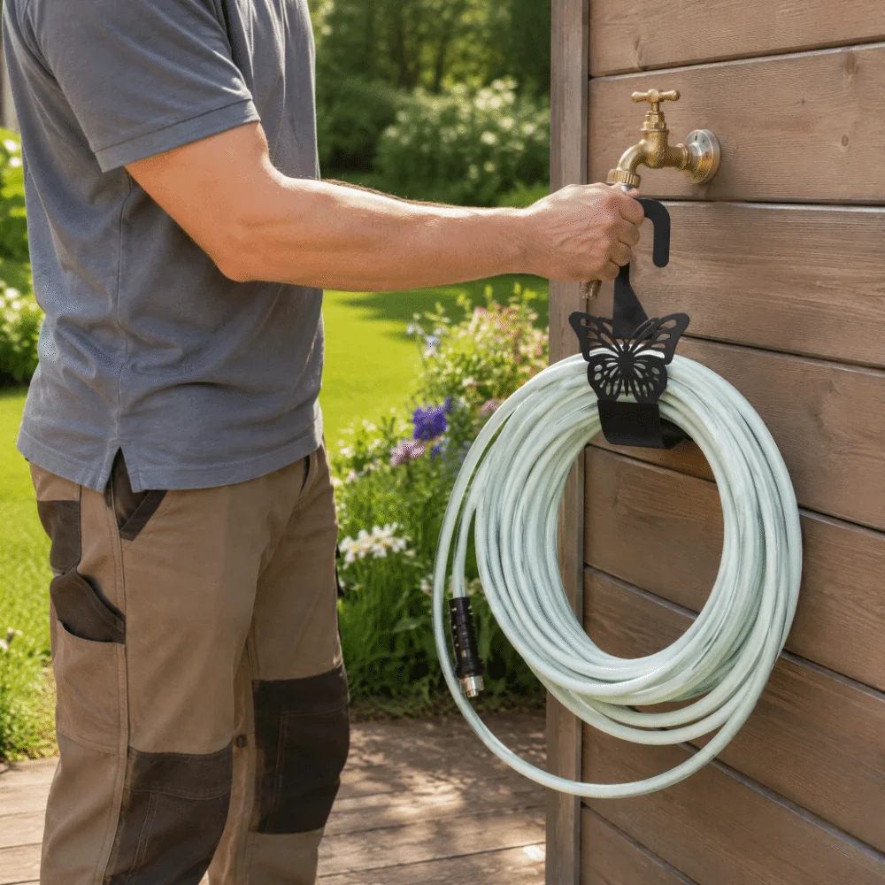 Heavy-Duty Wall-Mounted Hose Hanger Solid Material Large Weight Capacity Water Pipe Storage Rack Bend Resistant Easy To Install