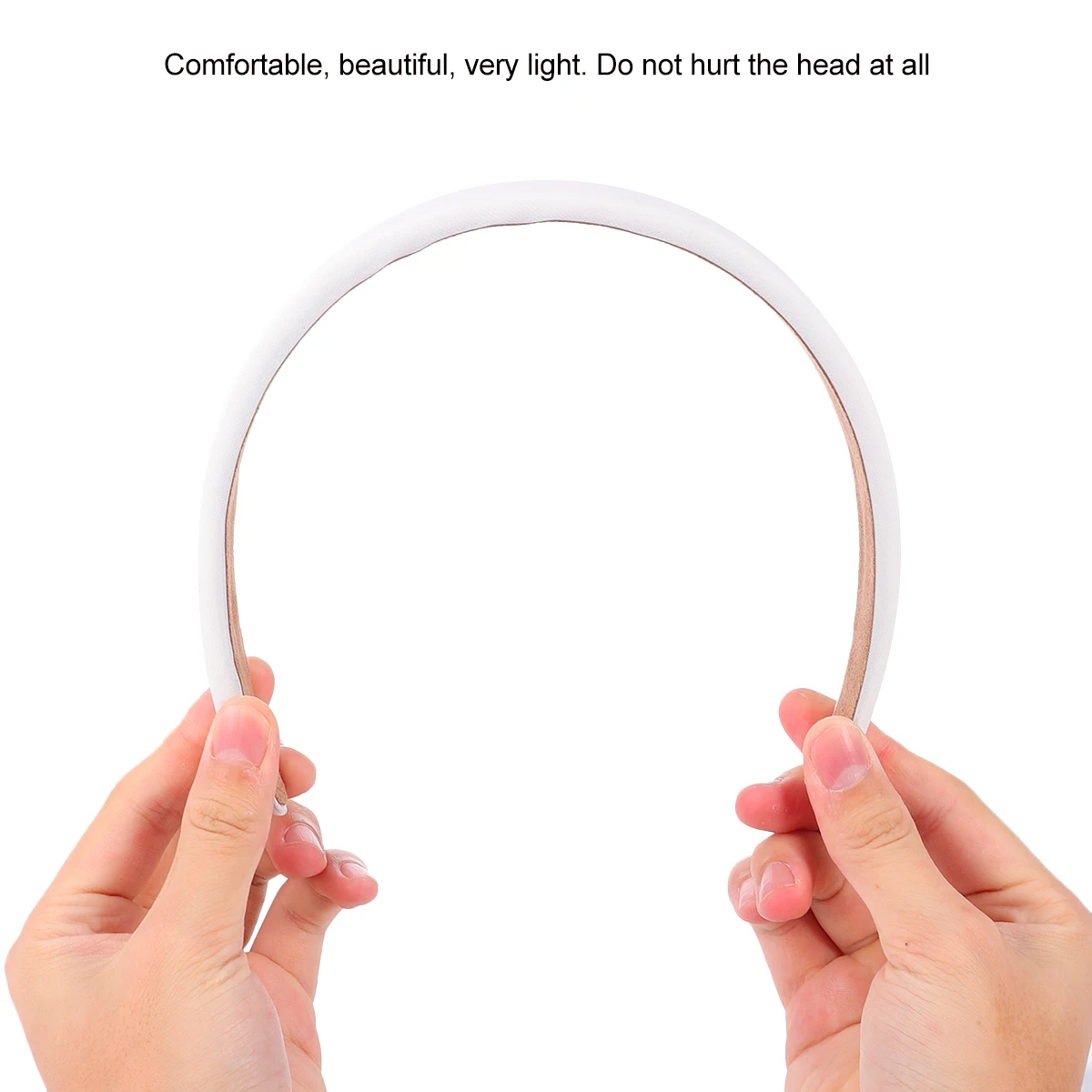 

2 Pcs Smooth Hair Bands Headband Simple Hoop Elasticity Girls White Miss