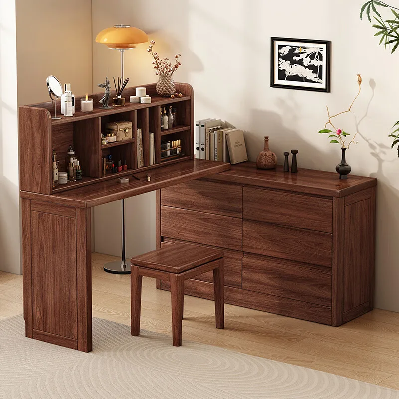 

Customizable North American Black Walnut Six-chest Cabinet Dresser Integrated Bedside Storage Simple Bedroom Desk