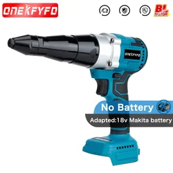 Electric 18V Brushless Electric Rivet Gun Cordless Rivet Nut Gun Automatic Rivet Tool With LED Light For 18V Makita Battery