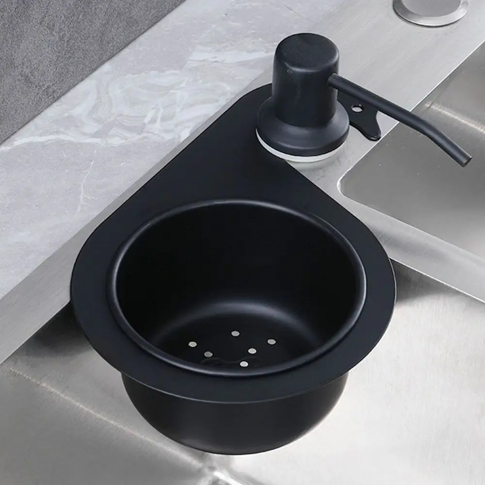 3 PCS Stainless Steel Swan Sink Strainer Basket Filterable Filter Storage Shelf Black Space Saving Drain Water Basket Restaurant