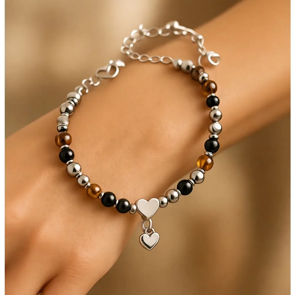 

Браслет из натуральных целебных кристаллов для женщин: снятие тревоги, удача, духовный подарок