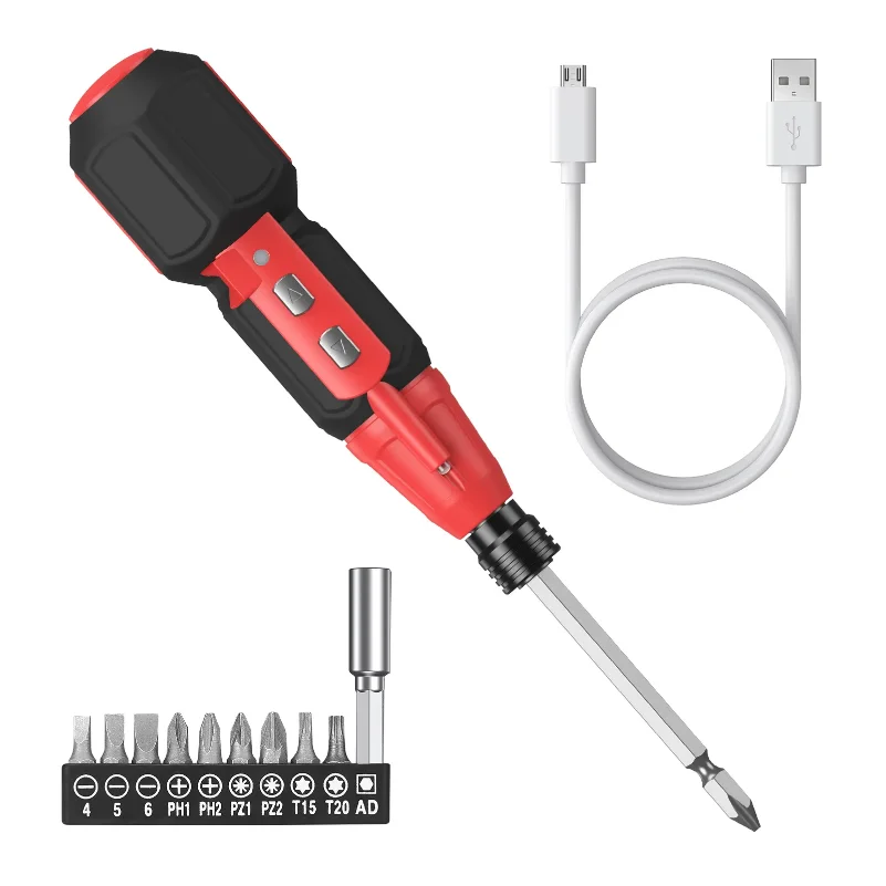 

Electric Screwdriver Cordless Rechargeable Power Screwdrivers Set Portable Automatic Home Repair Tool Kit with LED Lights