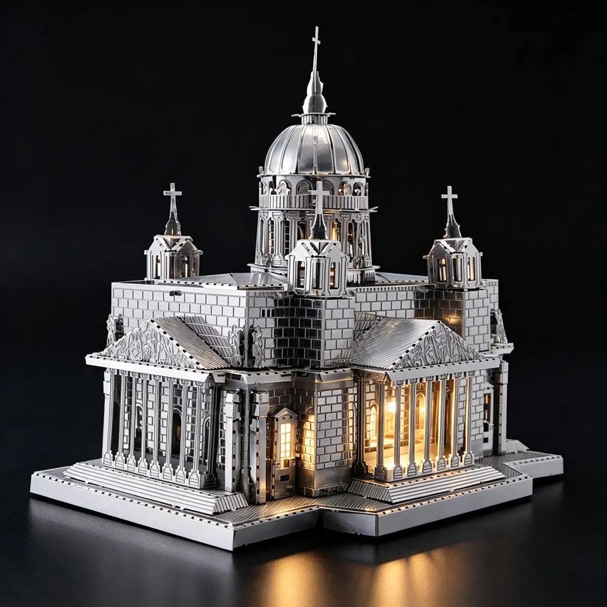 Cathedral 3D Stereoscopic Metal Puzzle DIY Self-assembly Stainless Steel Figurines Miniatures