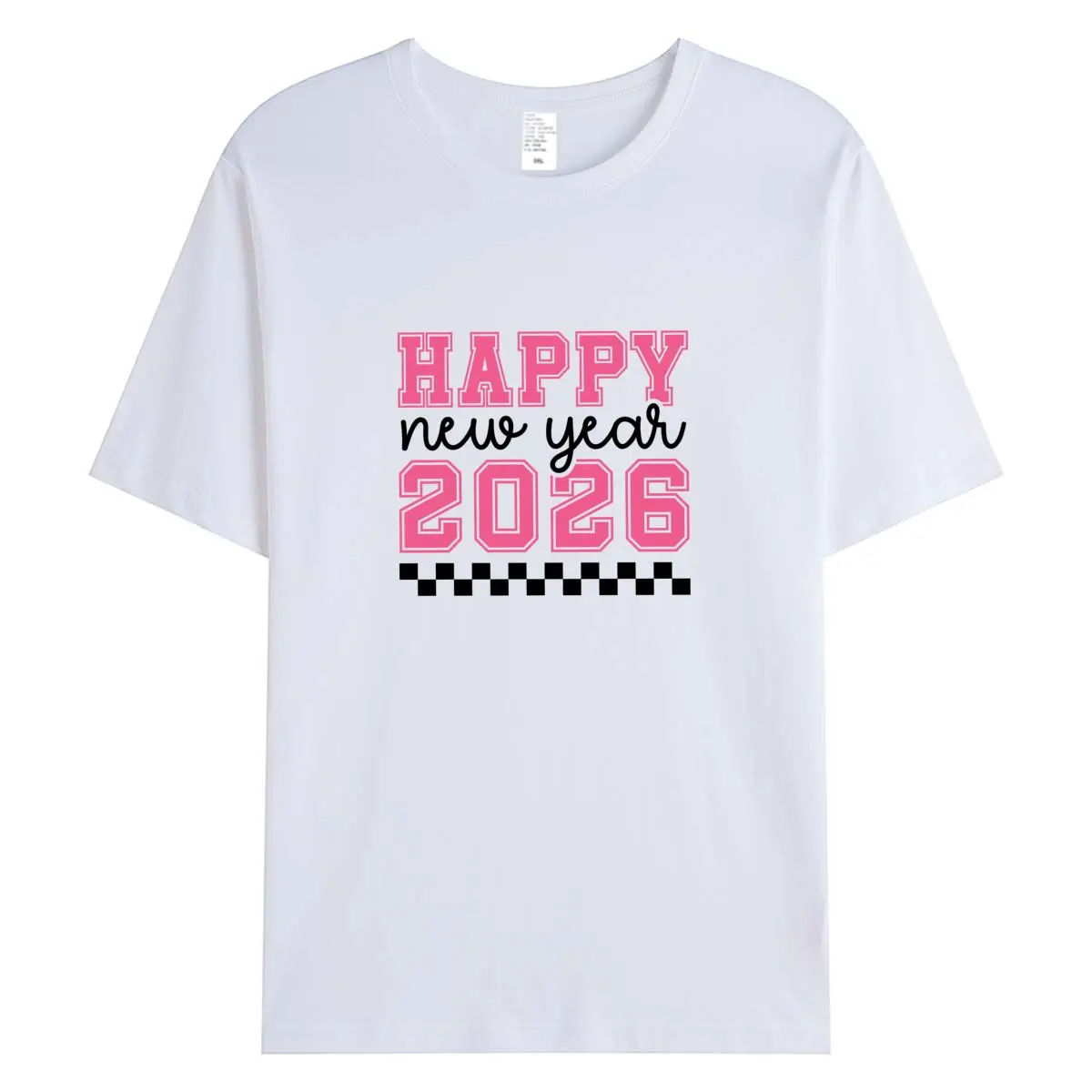 

Women Tee Tops Summer Woman Clothing Short Sleeve Cotton T-shirt 2026 Happy New Year Graphic T Shirts Oversized Female Tshirt