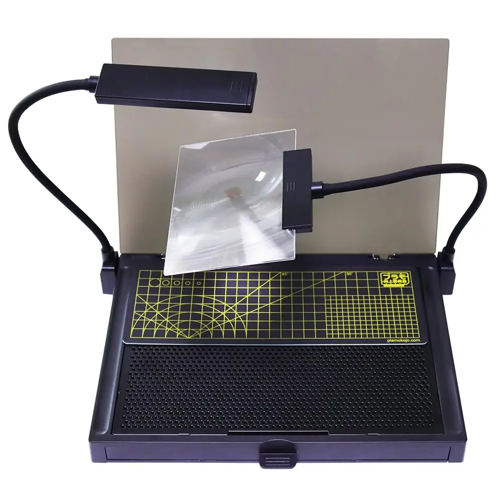 مجموعة بناء النماذج، منضدة عمل محمولة للقطع والتجميع، أدوات طقم نماذج مع أضواء LED، مكبرات #1