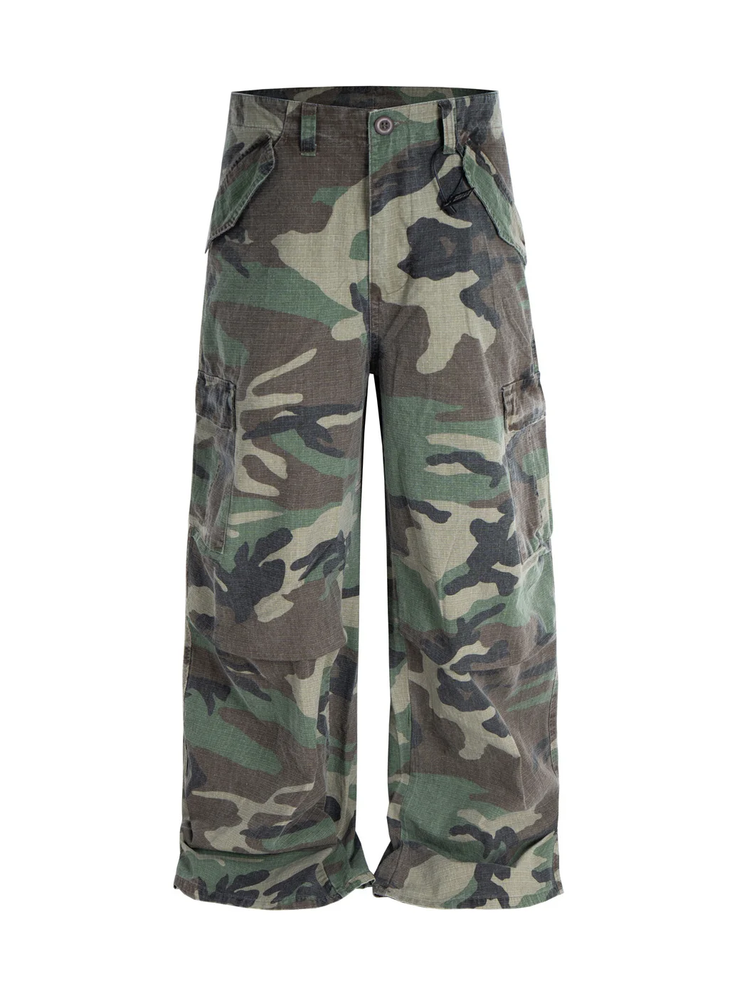 

Parisian Vintage M65 Camouflage Cargo Pants Waed Distred Workwear Hip Hop Trendy Men's Loose Fit Casual Trousers
