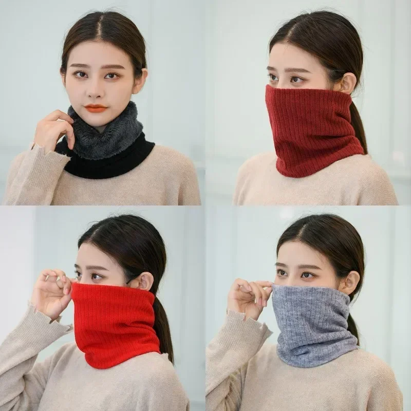 Children and Boys Girls Plush Warm Knitted Ring Wool Fur Thick Neck Warmer Scarves for Winter 2022 Women Colla
