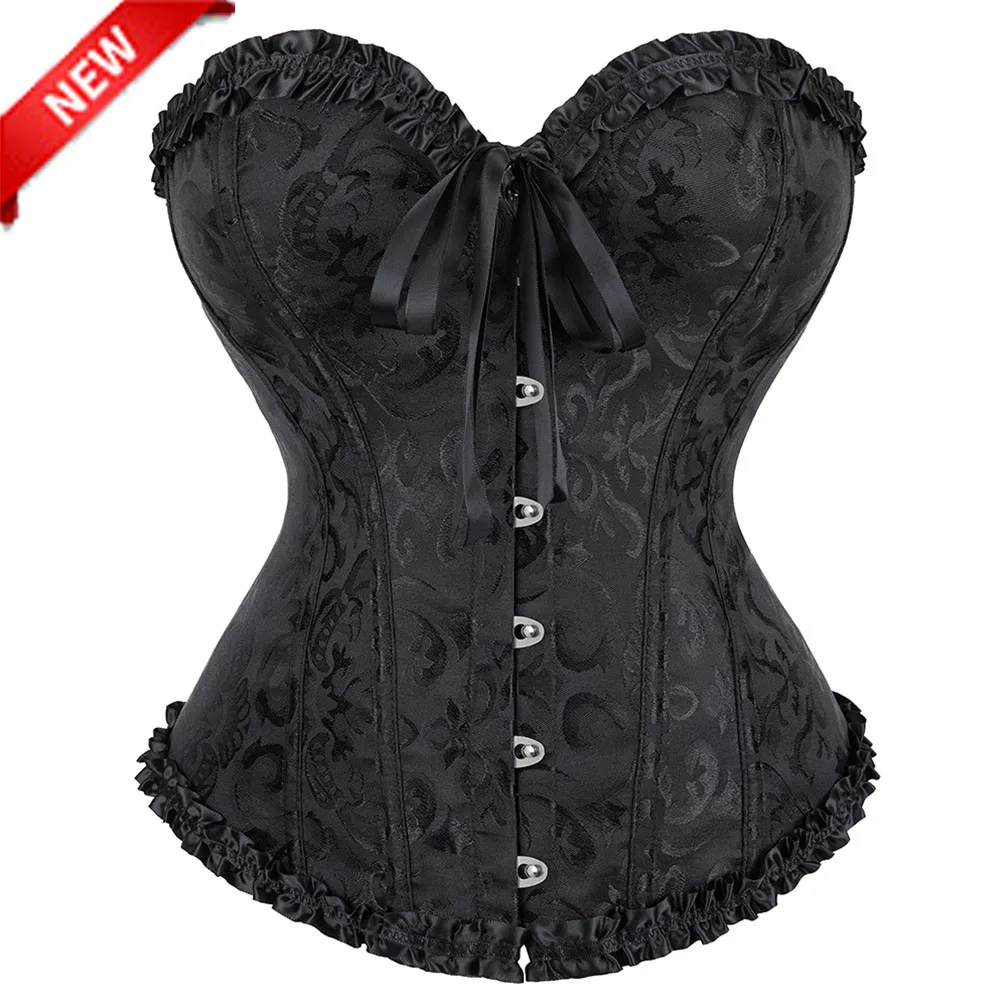 Vintage Corset Top Gothic Corsets Steampunk Bustier Lace Up Corsage Plus Size Sexy Bustiers Carnival Holiday Party Club Costumes