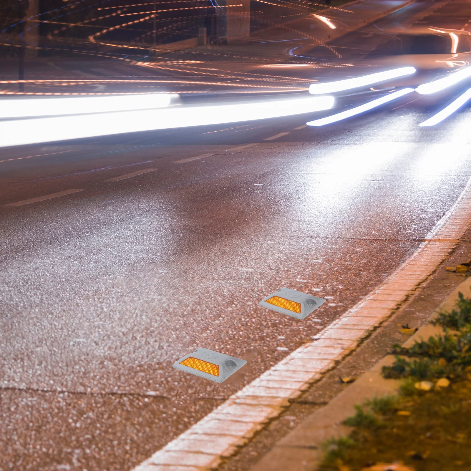 Reflective Road Markers Yellow Pavement Reflectors For Driveways Sidewalks Traffic Control Raised Road Sign Reflector