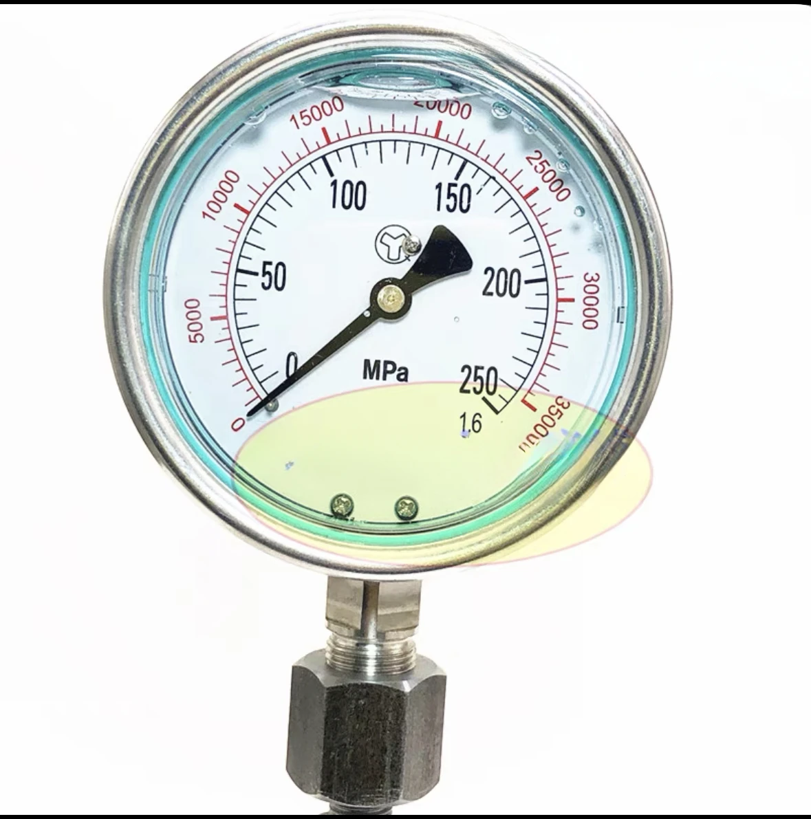 For 250MPA M20X1.5 High Pressure Fuel System Meter Gauge, 2500bar Common Rail High Pressure Gauge, 250MPA Hydraulic Gauge