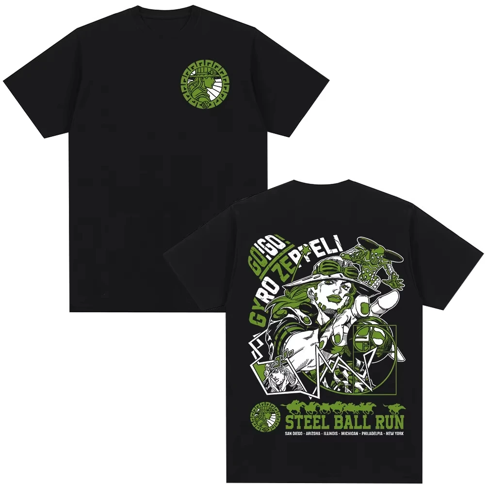 

Anime JoJo Bizarre Adventure T-shirts Gyro Zeppeli Manga Graphic Print T-shirt Men Women Cotton Casual Comfort Oversized T Shirt