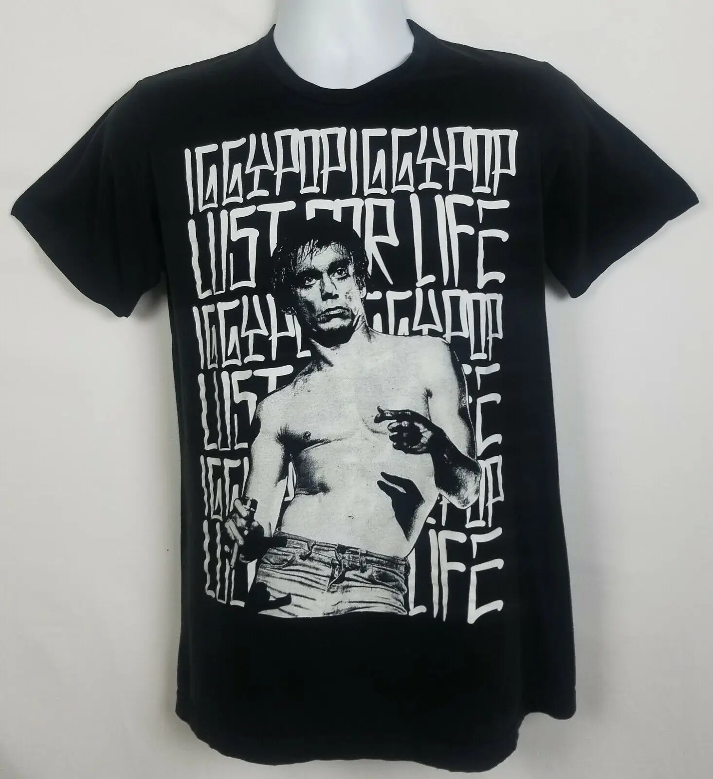 Iggy Pop Lust For Life Camiseta Hombre S Manga Corta Algodón Negro Tultex Punk Rock