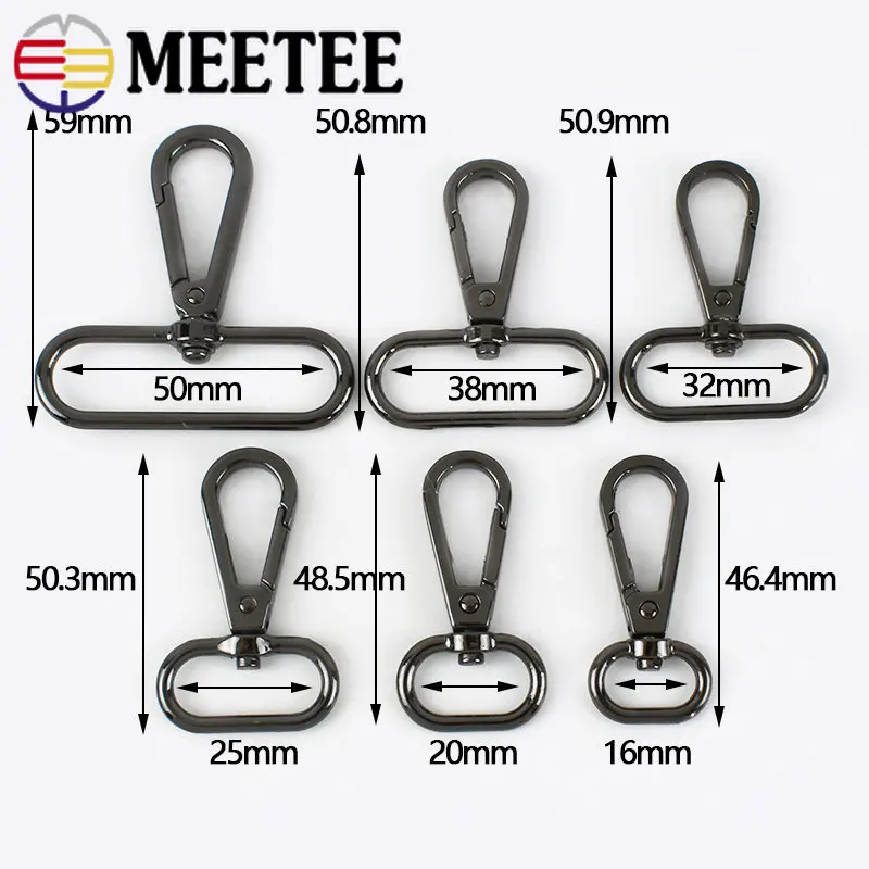 5/10Pcs 16/20/25/32/38/50mm Metal Swivel Trigger Buckles Bag Strap Connector Hook Webbing Lobster Clasps DIY Hardware Accessorie