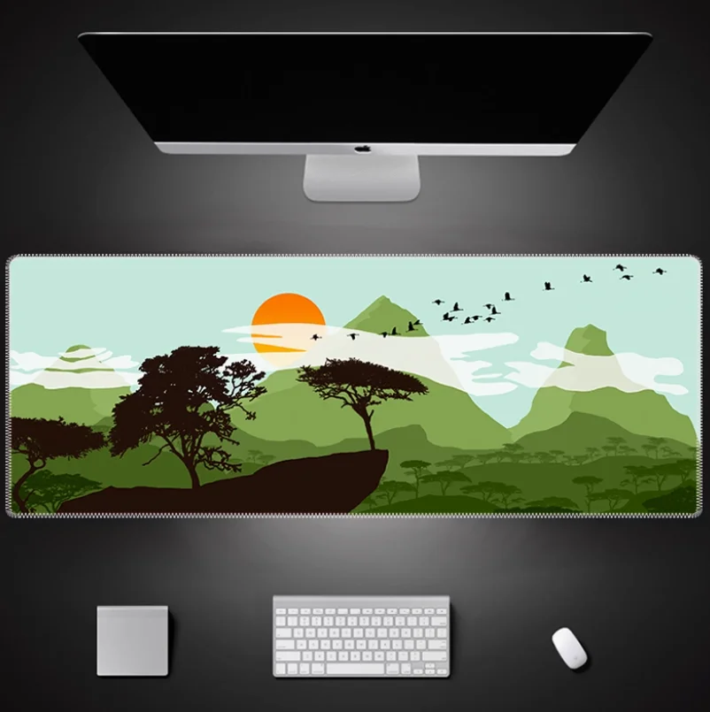 

Minimalist Natural Mountain Peak Beautiful Scenery Lock Edge Laptop Anime Mouse Mats Kawaii Gaming Laptop Office Natural Rubber