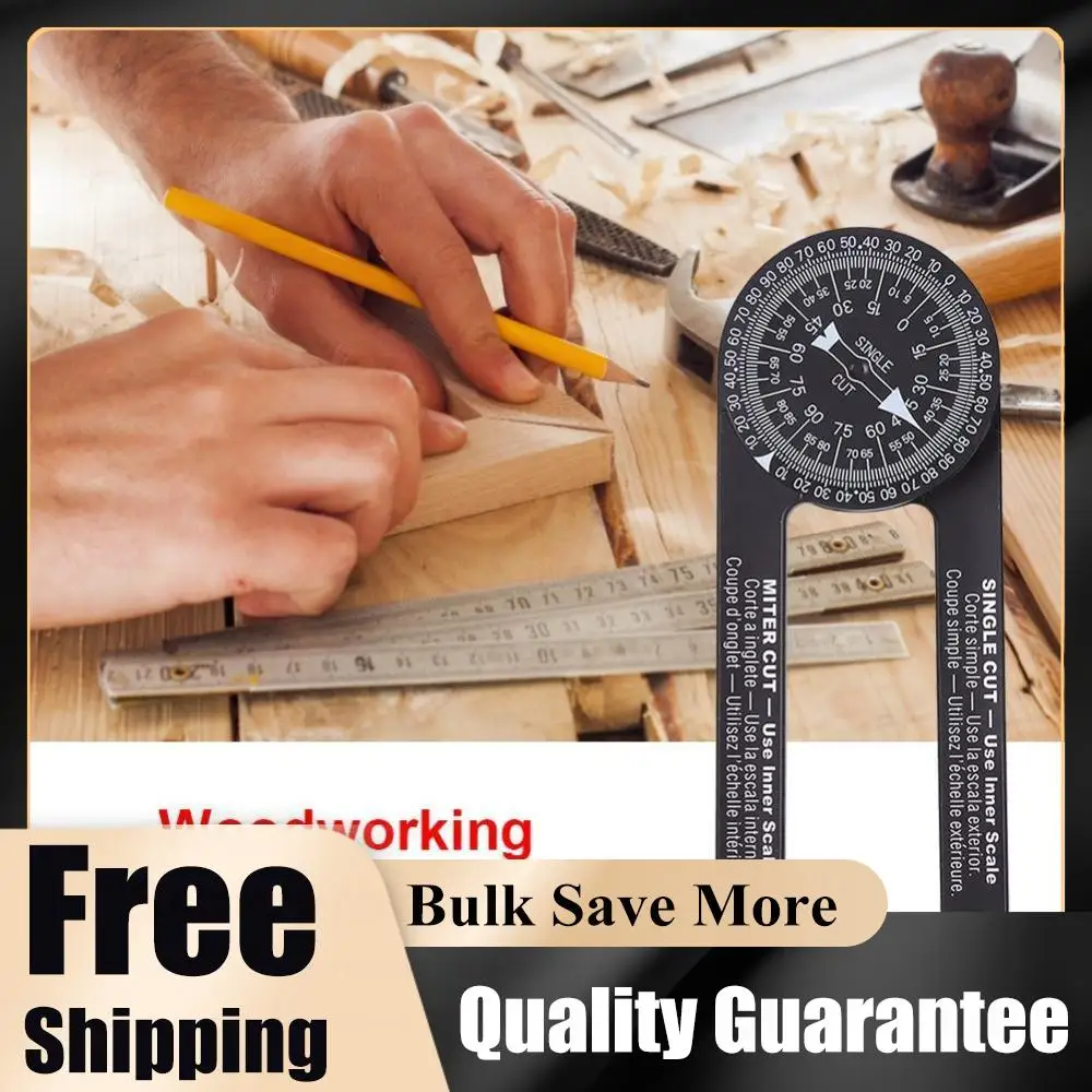 Pro Woodworking Scale Protractor with Marking Pencil ABS Accurate Carpenter Angle Finder Plumber Measuring Meter