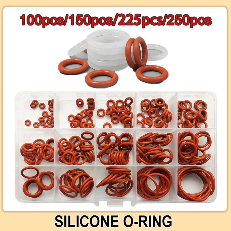 

Silicone O-ring Sealing Gaskets O Ring Waterproof Washer Oil Resistant and High Temperature Oring Repair Box Assortment Kit Sets