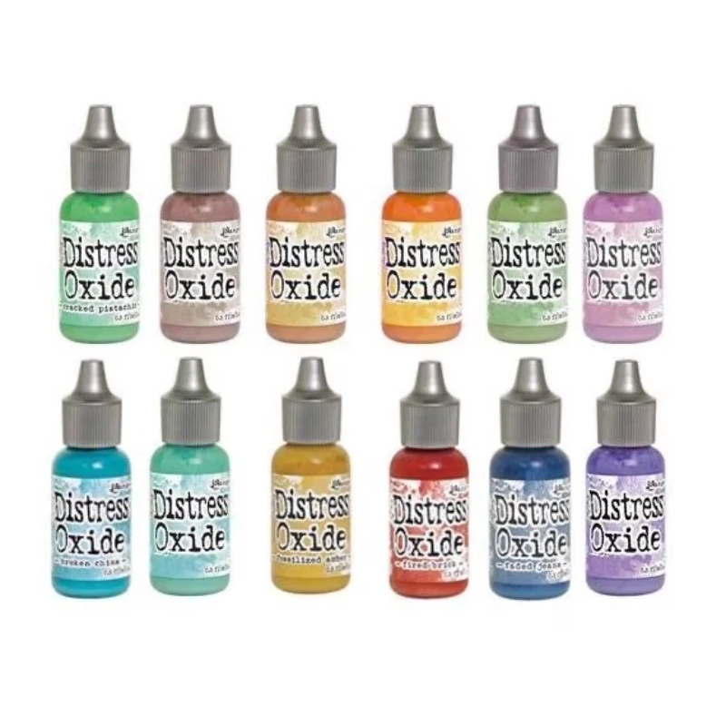 وسادة ختم أكسيد تجديد السائل/صناعة يدوية لتقوم بها بنفسك حبر صبغ مختلط سجل القصاصات دهانات تلوين مجمعة 23 لونًا دهانات مائية