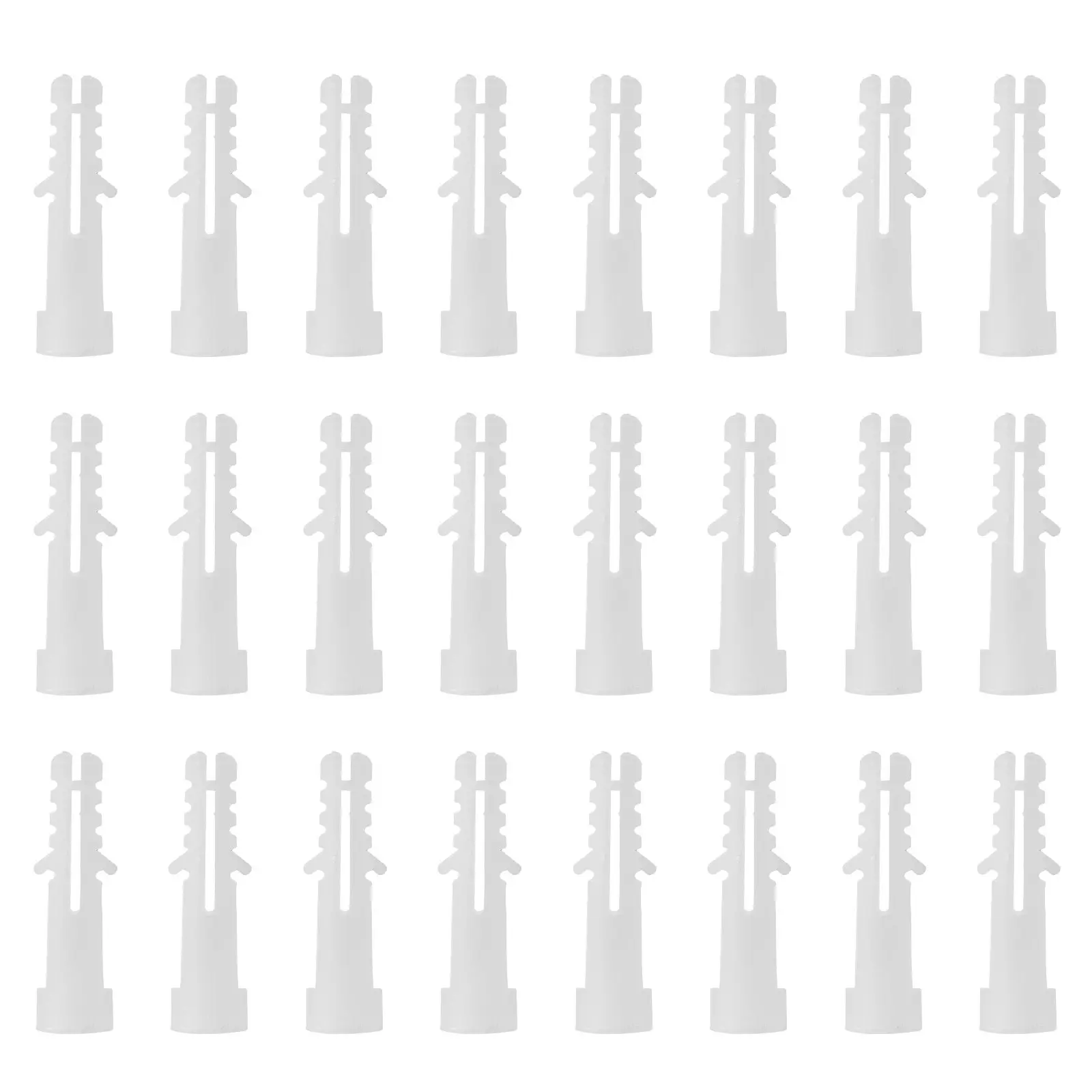 200Pcs Expansion Drywall Anchors Ribbed Plastic Wall Plugs High Toughness Hollow Wall Fixings Concrete Anchor Tube