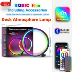 TUYA WIFI/Bluetooth Smart Desk Atmosphere Lamp APP Control with Remote RGB Colorful for Gaming Room Night Light Holiday Decorate