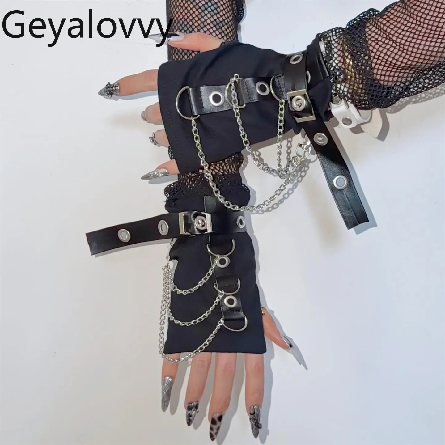 y2k-hot-girl-yabi-culture-girl-group-dancing-oversleeves-european-and-american-punk-hiphop-niche-chain-half-finger-hand-sleeves