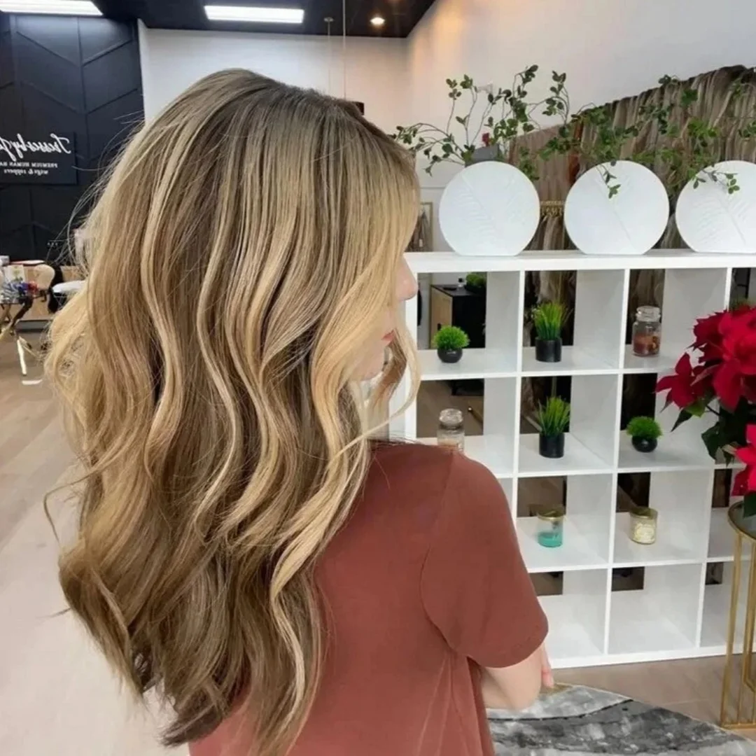 

Каштаново-коричневые парики Длинные волнистые парики 13*4 Синтетический парик спереди с кружевом Выделите Ombre Парики с кружевным верхом Высокотемпературное волокно Ежедневное использование