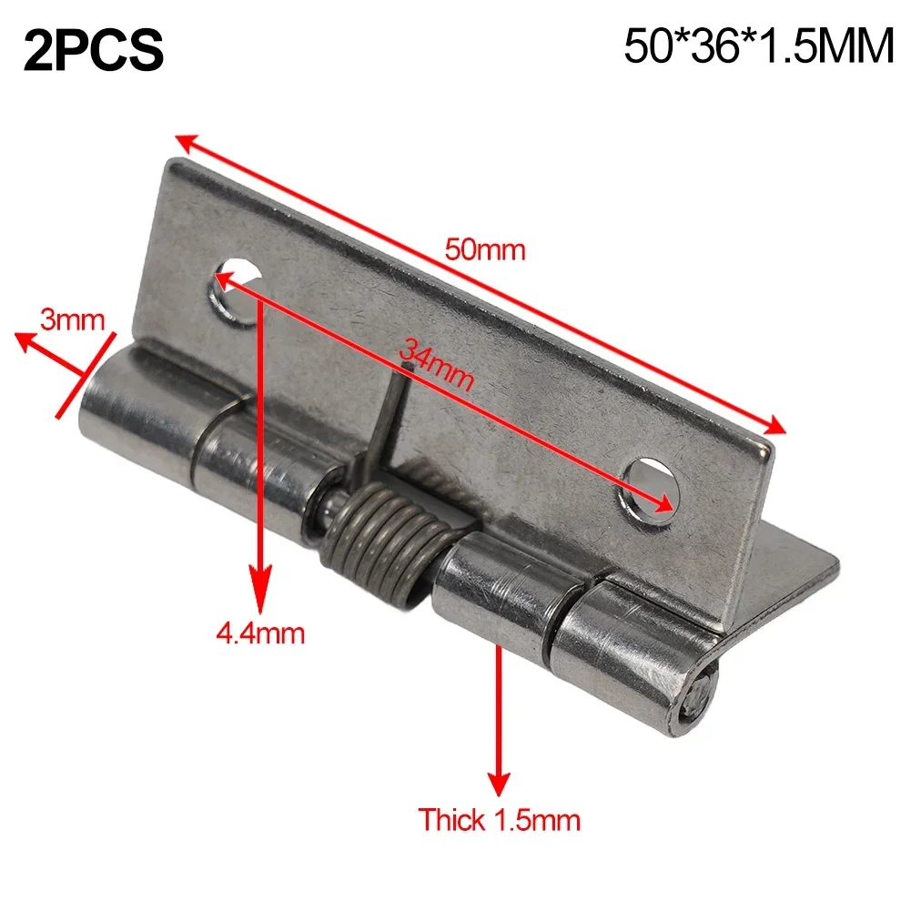 2 PCS Self Closing Door Hinge Spring Hinges 304 Stainless Steel 1/1.5/2/2.5/3/4 Inch Spring Hinge Furniture Hinges Parts
